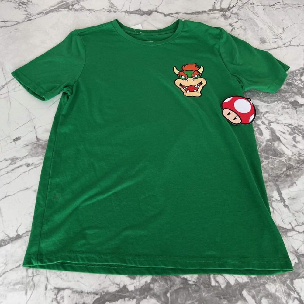 SUPER MARIO GREEN BOYS YOUTH SHIRT XL